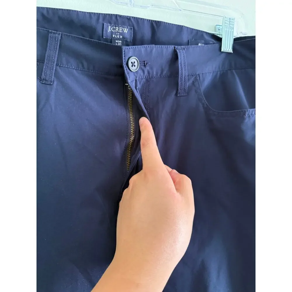 J. Crew | Navy Slim Straight Fit 5-Pocket Tech Pants Business Casual Sz 36x30